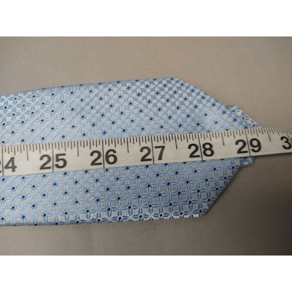 DiBanGu Mens 100% Silk Hand Tailored Textured Silk Light & Dark Blue 58x3 - Picture 6 of 7